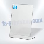 A4 stalak, L oblik, PVC 1mm, boja: prozirno